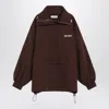 Attico Brown Double American Fleece Anorak Sweatshirt In Brown