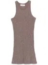 Attico Crystal-embellished Mini Dress In Brown
