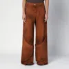 Attico Khaki Long Pants In Brown