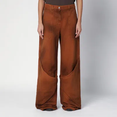 ATTICO THE ATTICO BROWN SHADED BAGGY JEANS