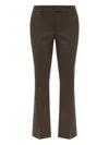 Attico Tailored Brown Pants With Concealed Closure In Brown