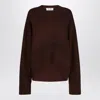 Attico Brown Wool And Cashmere Sweater In Burgundy