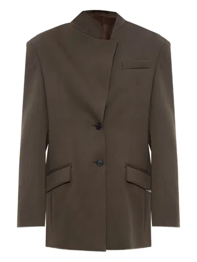 ATTICO THE ATTICO BROWN WOOL BLEND JACKETS