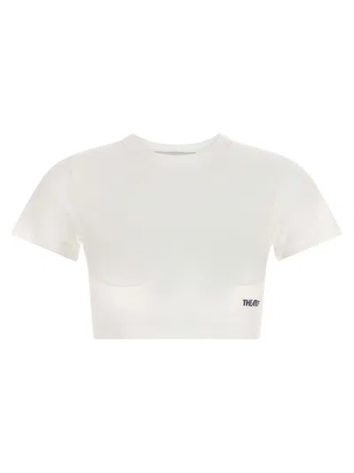 Attico The  Bustier Crop T-shirt In White