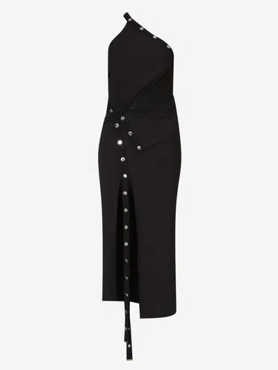 Attico Langes Kleid Aus Stretch-jersey In Black