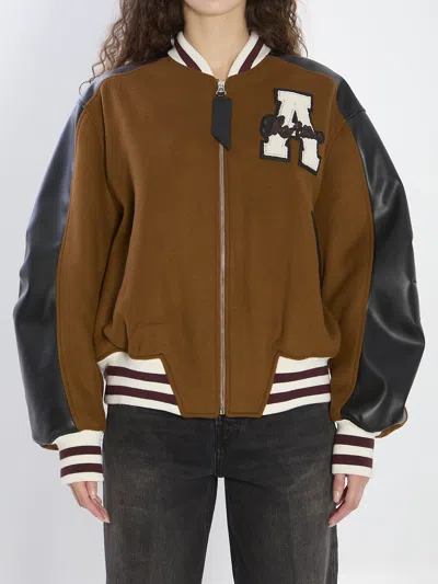Attico The  Camel Bomber Jacket In Brown
