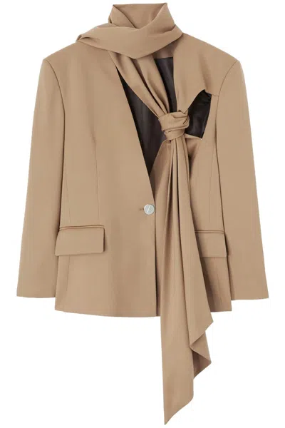 Attico The  Camel Stretch Wool Axel Blazer