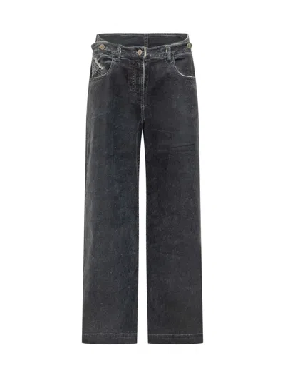 Attico Logo Pant Canvas In Blue