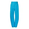 Attico Gary Pleated Long Wool Pants In Blue