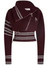 Attico Cardigan Burgundy In Burgundy