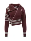 Attico Cardigan Burgundy In Burgundy