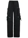 Attico Fern Low-rise Cargo Pants In Black