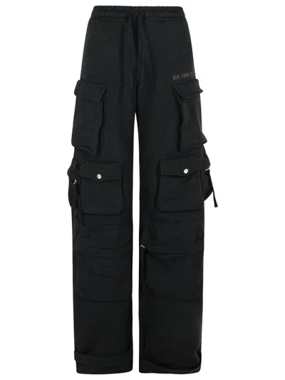 ATTICO THE ATTICO CARGO' BLACK COTTON PANTS