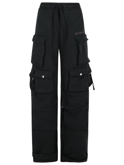 ATTICO THE ATTICO CARGO' BLACK COTTON PANTS