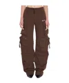 Attico Cargo Fern Pants In Brown