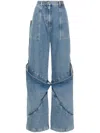 Attico Sky Blue Baggy Jeans With Large Pockets