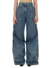 Attico Sky Blue Baggy Jeans With Large Pockets In Blue