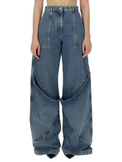 Attico Maxi Pocket Jeans In Blue