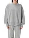 Attico Grey Crewneck Logo Pullover In Grey