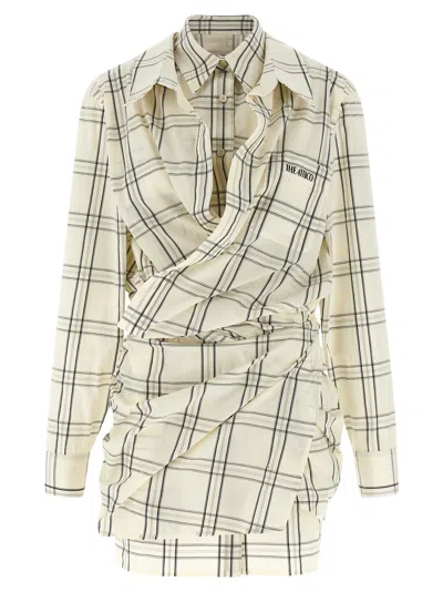 Attico The  Chemisier Dress In Neutral