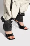 Attico Cheope Glossy Wedge Square-toe Mules In Black