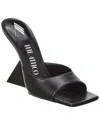 Attico Cheope 105 Leather Mules In Black
