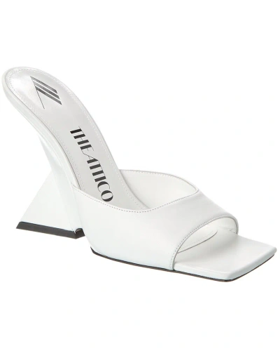 Attico The  Cheope Leather Mule In White