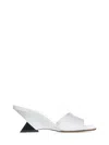 Attico The  Cheope Leather Mule In White