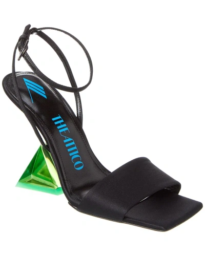 Attico The  Cheope Satin Sandal In Black