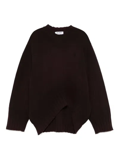 ATTICO THE ATTICO CHOCOLATE WOOL BLEND OVERSIZE SWEATER