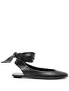 Attico Wrap Ankle Flat Sole Open Back Round Toe In Black