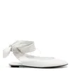 Attico Bridal Cloe Leather Slingback Flats In White