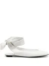Attico Bridal Cloe Leather Slingback Flats In White