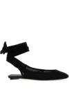 Attico Black Pointed Toe Ballet Flats