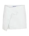 Attico Cloe Lambskin Leather Wrap Miniskirt In White