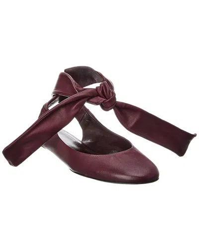 Attico The  Cloe Leather Ballet Flat In Red