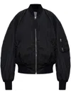 Attico Bomber Jacket With Bishop Sleeves In Black