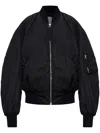 Attico Bomber Jacket With Bishop Sleeves In Black