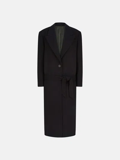 Attico The  Coats Gend - Black Long Coat Black Main Material: 75% Virgin Wool 25% Polyamide, Lining:
