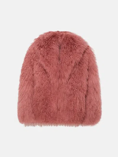 ATTICO THE ATTICO COATS GEND - VINTAGE ROSE SHORT COAT VINTAGE ROSE MAIN FABRIC: 100% MONGOLIAN FUR, LINING