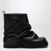 Attico 'mini Robin' Black Ankle Boots With Logo Plaque On The Rear And Pull-tab At The Heel