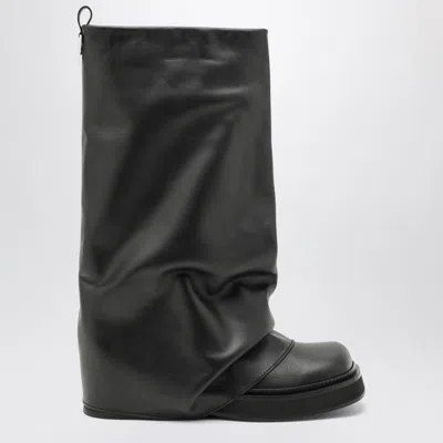 ATTICO THE ATTICO  COMBAT ROBIN BLACK LEATHER BOOT