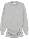 Attico Gray Cotton Short Dress With A Crew Neck