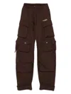 Attico The  Cotton Cargo Trousers In Brown