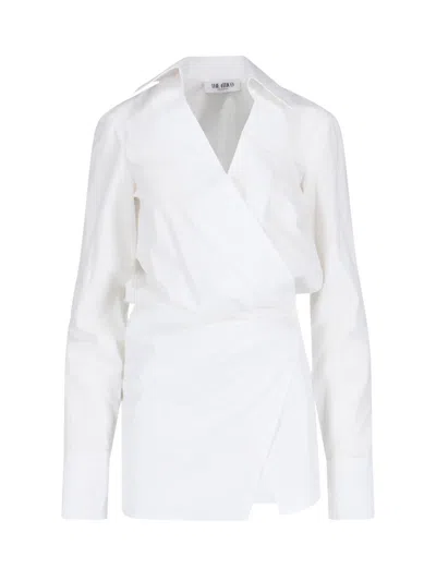 Attico The  Cotton Mini Dress In White