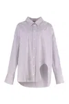 Attico Asymmetrical Strip Shirt In Pink