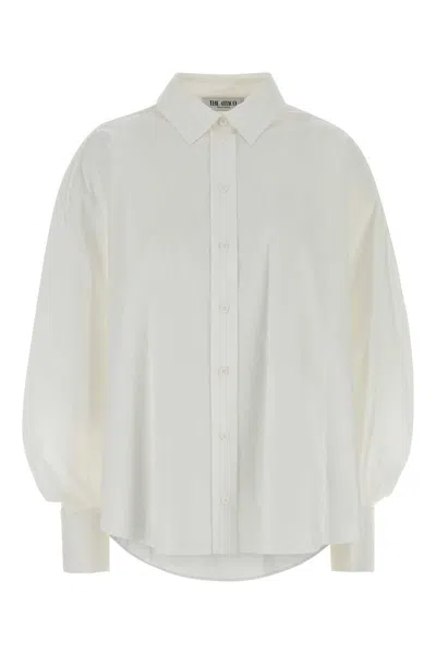 Attico The  White Cotton Shirt In Neutral