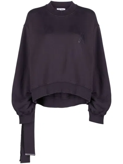 Attico Logo Detailed Crewneck Sweatshirt In Purple