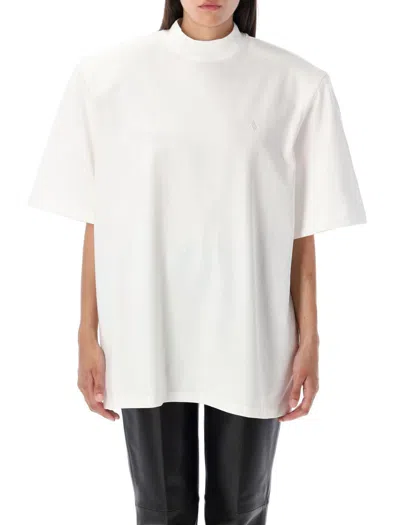Attico Modern Mock Neck T-shirt With Relaxed Fit In White