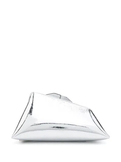 Attico Mini Clutch Midnight Silver In Grey